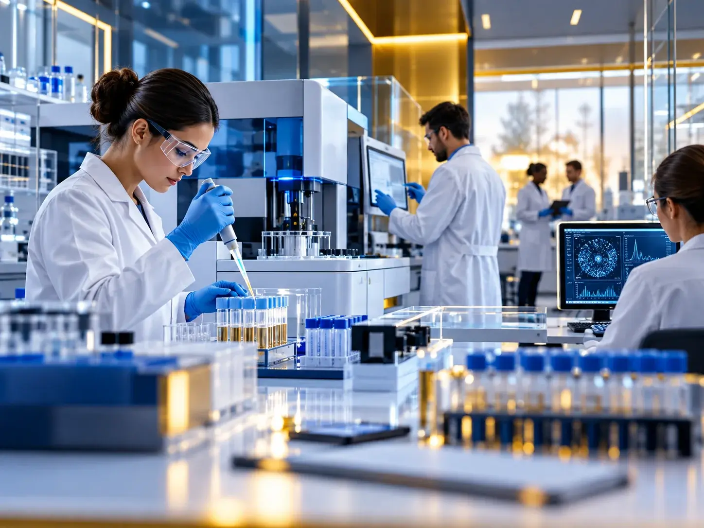 Imagem editorial para Laboratórios de controle de qualidade e pesquisa